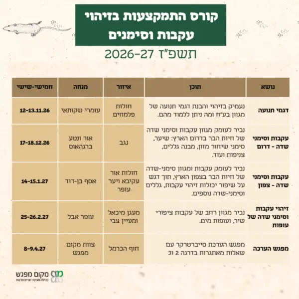 קורס המשך: גששות סימני שדה